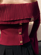 Load image into Gallery viewer, Women's Off-Shoulder Buttoned Slim Fit Knit Sweater | NCS
