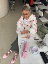 Load image into Gallery viewer, Women's Pink Roses Vintage Cardigan, Unique Gift | NCS
