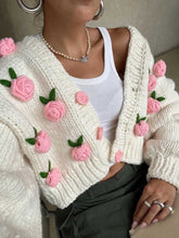 Load image into Gallery viewer, Women's Pink Roses Vintage Cardigan, Unique Gift | NCS
