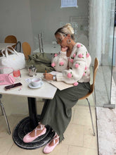 Load image into Gallery viewer, Women's Pink Roses Vintage Cardigan, Unique Gift | NCS
