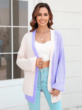 Load image into Gallery viewer, Women's Plus Size Colorblock Mid-Length Knitted Cardigan | NCS
