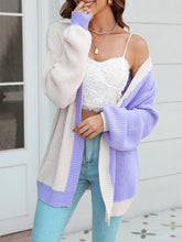 Load image into Gallery viewer, Women's Plus Size Colorblock Mid-Length Knitted Cardigan | NCS
