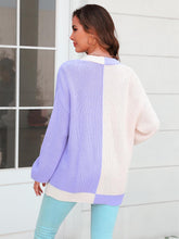 Load image into Gallery viewer, Women's Plus Size Colorblock Mid-Length Knitted Cardigan | NCS
