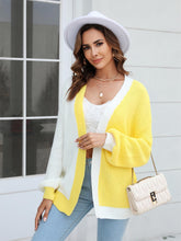Load image into Gallery viewer, Women's Plus Size Colorblock Mid-Length Knitted Cardigan | NCS
