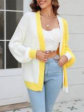 Load image into Gallery viewer, Women's Plus Size Colorblock Mid-Length Knitted Cardigan | NCS
