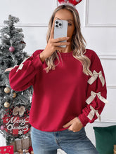 Load image into Gallery viewer, Women's Red Sweatshirt with Bow Decoration | NCS
