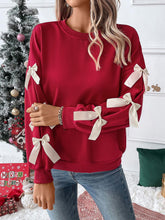 Load image into Gallery viewer, Women's Red Sweatshirt with Bow Decoration | NCS
