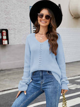Load image into Gallery viewer, Women's  Relaxed Fit V-Neck Long Sleeve Knit Sweater | NCS
