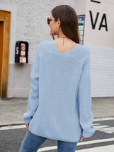 Load image into Gallery viewer, Women's  Relaxed Fit V-Neck Long Sleeve Knit Sweater | NCS
