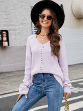 Load image into Gallery viewer, Women's  Relaxed Fit V-Neck Long Sleeve Knit Sweater | NCS
