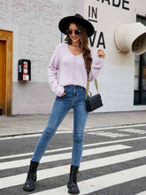 Load image into Gallery viewer, Women's  Relaxed Fit V-Neck Long Sleeve Knit Sweater | NCS
