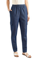 Load image into Gallery viewer, Women's Elastic Stretch Waist Casual Denim Pull-on Cargo Pants

