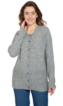Load image into Gallery viewer, Women's Faux Pearl Cardigan in Cashmere-like Soft Knit
