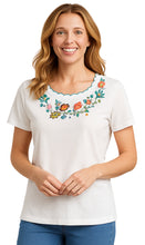 Load image into Gallery viewer, Women's Scalloped Neckline Embellished Tee
