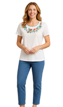 Load image into Gallery viewer, Women's Scalloped Neckline Embellished Tee
