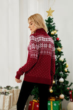 Load image into Gallery viewer, Women's Snowflake Jacquard Turtleneck Christmas Sweater | NCS
