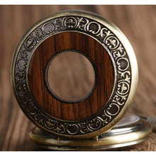 Load image into Gallery viewer, Wooden Mechanical Hand Wind Pocket Watch
