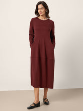Load image into Gallery viewer, Wool-Cotton Asymmetric Cocoon Midi Dress AVERIE
