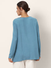 Load image into Gallery viewer, Wool-Blend Sweetheart Pleated Long Sleeve Top AMBER
