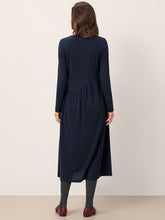 Load image into Gallery viewer, Wool Asymmetric Curved-Cut Maxi Dress CALLIE
