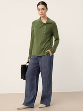 Load image into Gallery viewer, Wool Asymmetric Lapel Fruit Button Decor Top YSABEL
