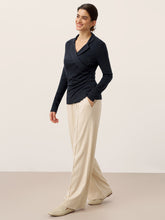 Load image into Gallery viewer, Wool Asymmetric Side Ruched Stretch Top BRIONY
