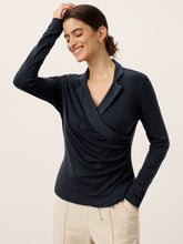 Load image into Gallery viewer, Wool Asymmetric Side Ruched Stretch Top BRIONY
