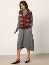 Load image into Gallery viewer, Wool Cocoon Curved Waist Midi Dress FARRAH
