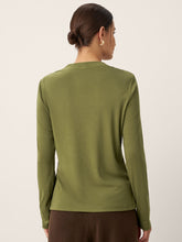 Load image into Gallery viewer, Wool Cowl Drape Stretch Long Sleeve Top INEKE

