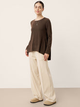 Load image into Gallery viewer, Wool Panelled Ruched Asymmetric Hem Top KALISTA
