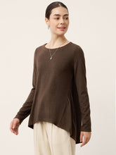 Load image into Gallery viewer, Wool Panelled Ruched Asymmetric Hem Top KALISTA
