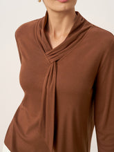 Load image into Gallery viewer, Wool Scarf Collar Long Sleeve Top ALESSIA
