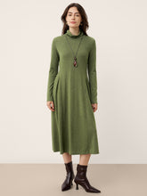 Load image into Gallery viewer, Wool Sculpted Pleats Turtleneck Maxi Dress BRIAR
