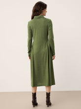 Load image into Gallery viewer, Wool Sculpted Pleats Turtleneck Maxi Dress BRIAR
