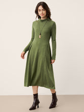 Load image into Gallery viewer, Wool Sculpted Pleats Turtleneck Maxi Dress BRIAR
