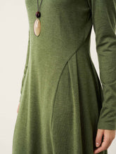 Load image into Gallery viewer, Wool Sculpted Pleats Turtleneck Maxi Dress BRIAR
