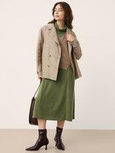 Load image into Gallery viewer, Wool Sculpted Pleats Turtleneck Maxi Dress BRIAR
