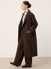 Load image into Gallery viewer, Wool Silk Double-Breasted Lapel Coat SAPPHIRE
