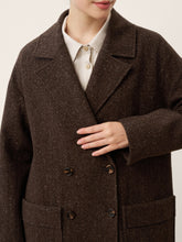 Load image into Gallery viewer, Wool Silk Double-Breasted Lapel Coat SAPPHIRE
