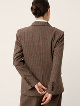 Load image into Gallery viewer, Wool Striped Notched Lapel Suit Blazer DAPHNE
