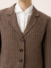 Load image into Gallery viewer, Wool Striped Notched Lapel Suit Blazer DAPHNE
