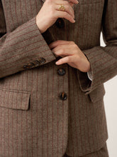 Load image into Gallery viewer, Wool Striped Notched Lapel Suit Blazer DAPHNE
