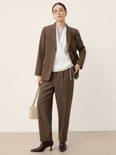 Load image into Gallery viewer, Wool Striped Notched Lapel Suit Blazer DAPHNE
