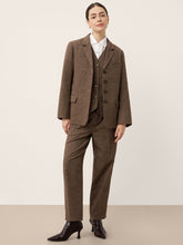 Load image into Gallery viewer, Wool Striped V-Neck Button-Detail Vest ELUNED

