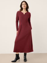 Load image into Gallery viewer, Wool Lyocell Sculpted Inverted Pleat Midi Dress DARIA
