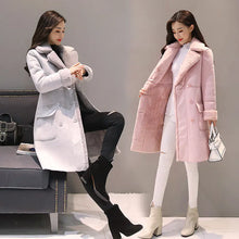 Load image into Gallery viewer, Women's Long Lambswool Coat - Korean Winter Style - # WOAA21510024
