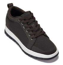 Load image into Gallery viewer, CALTO - X2325 - 2.4 Inches Taller (Dark Brown/White &amp; Black Sole) - Lace Up Casual Sneaker - Lightweight

