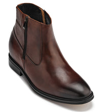 Load image into Gallery viewer, CALTO - Y70622 - 2.8 Inches Taller (Coffee Brown) - Lightweight Zipper Boots
