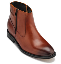 Load image into Gallery viewer, CALTO - Y70623 - 2.8 Inches Taller (Rust Brown) - Lightweight Zipper Boots

