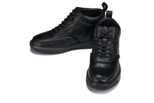 Load image into Gallery viewer, CALTO - Y7112 - 2.8 Inches Taller (Black) - Nappa Leather Moc-Toe Sneak-Boots

